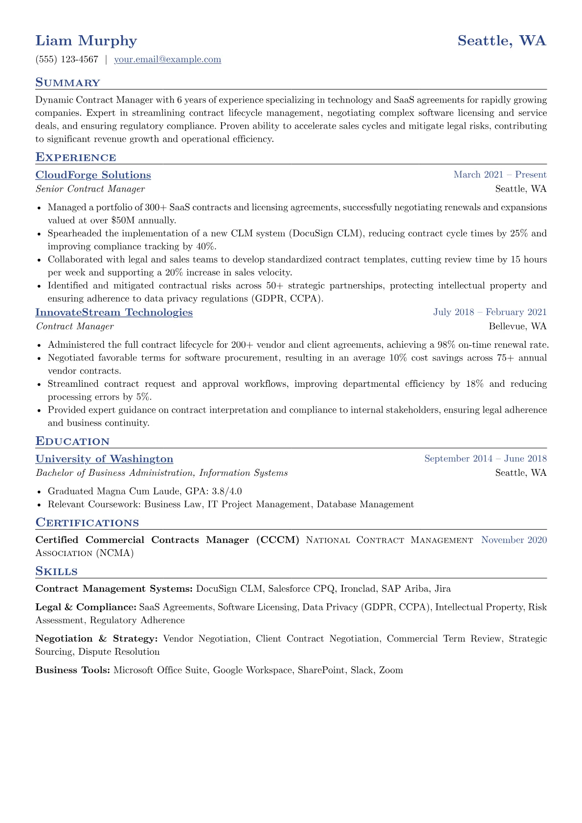 Contract Manager version - Page 1