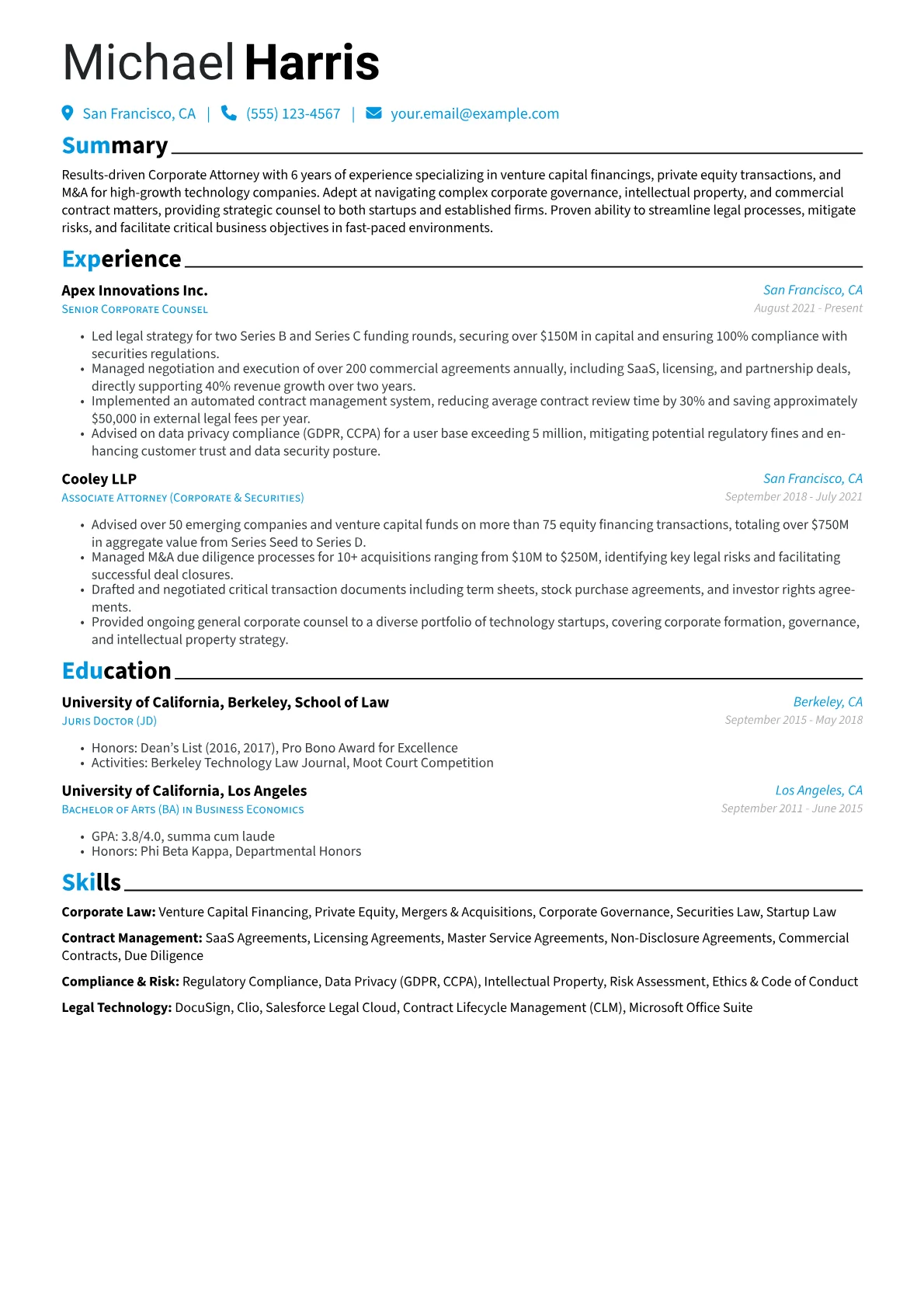 Corporate Attorney version - Page 1