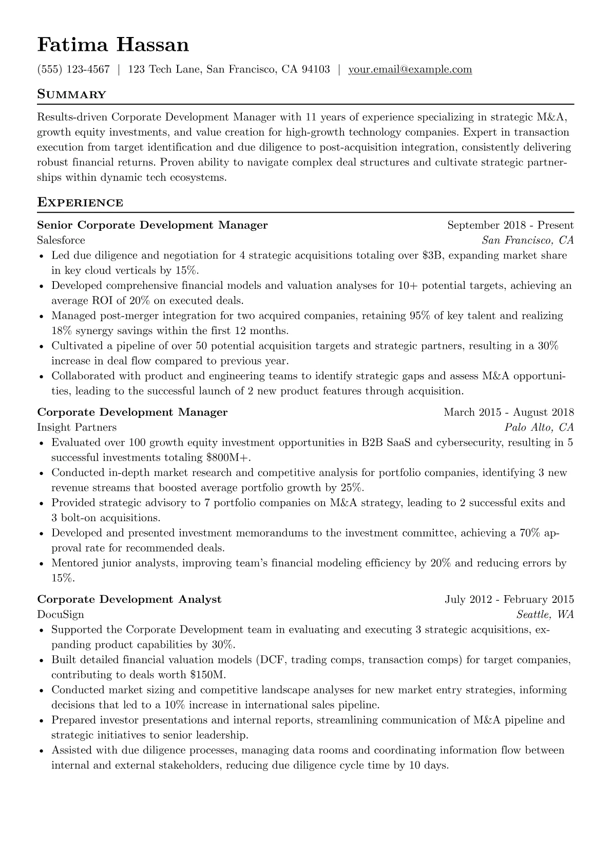 Corporate Development version - Page 1