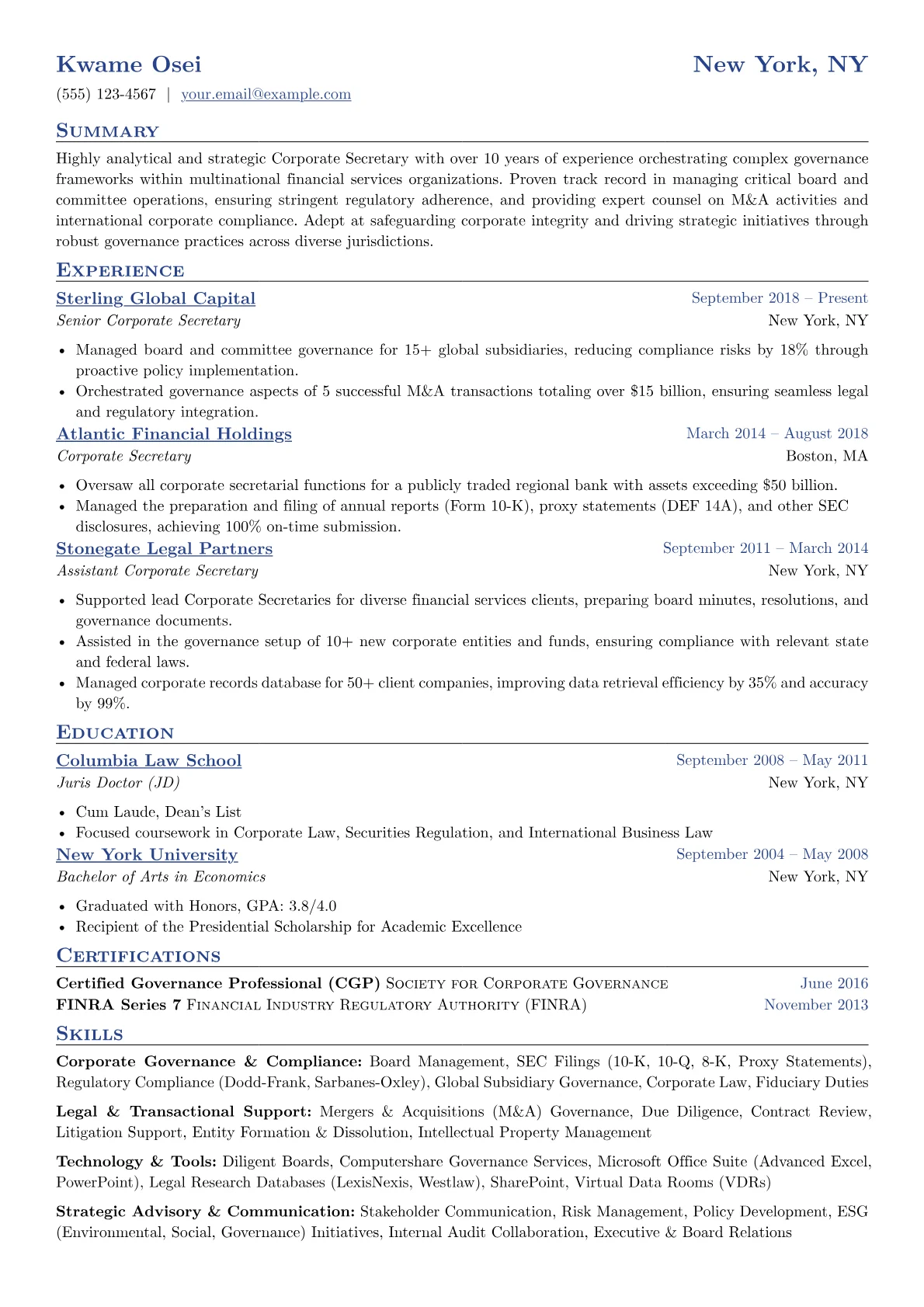 Corporate Secretary version - Page 1