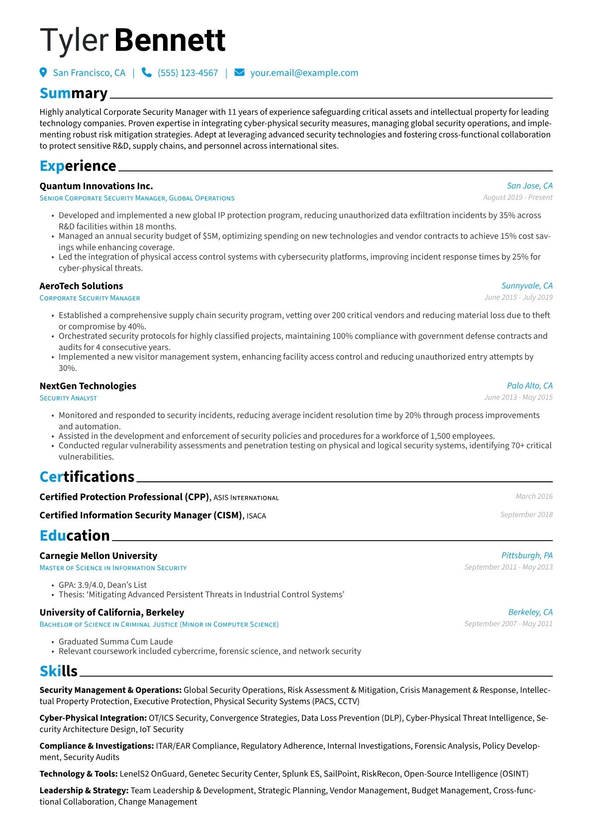 Corporate Security version - Page 1