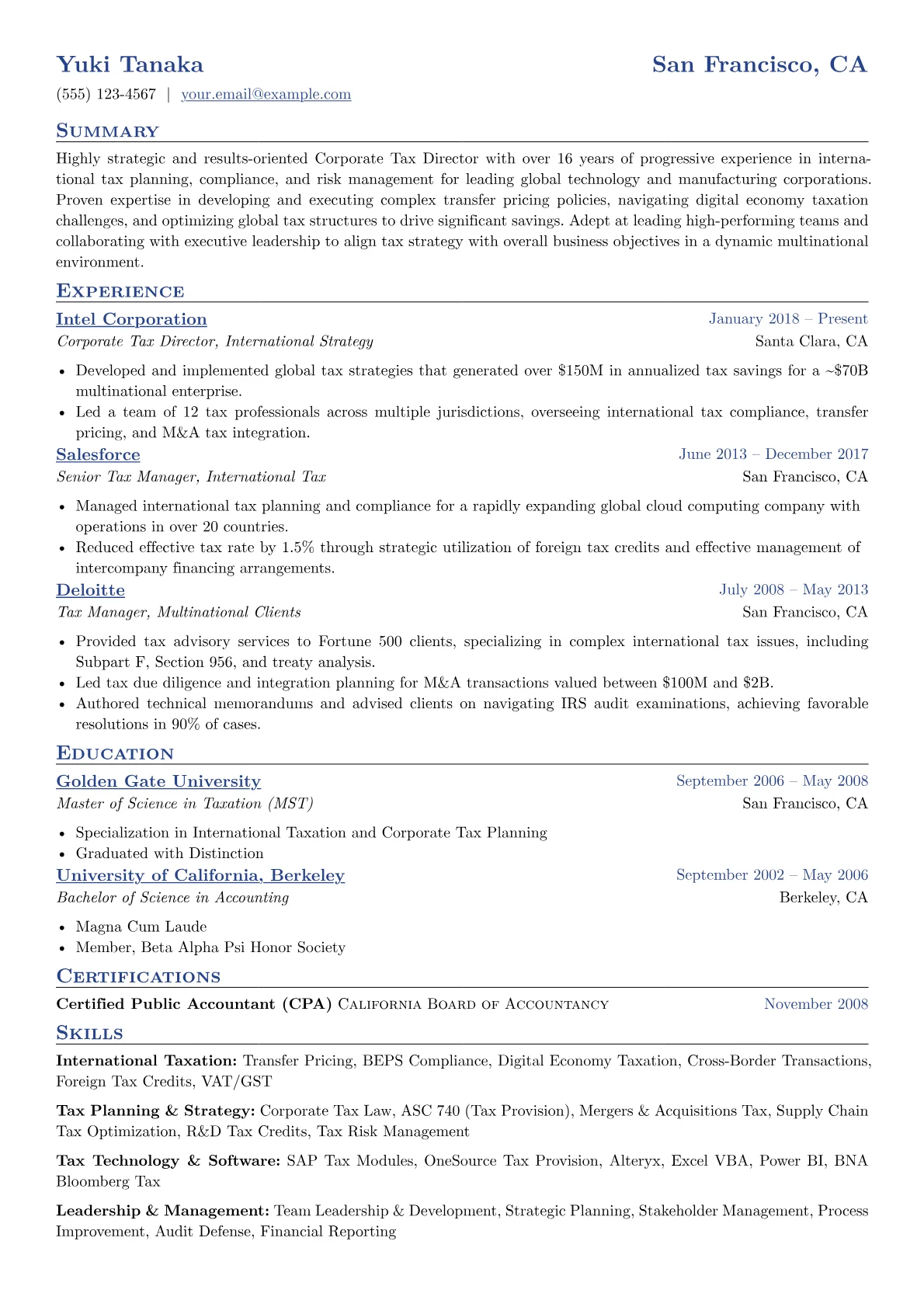 Corporate Tax Director version - Page 1