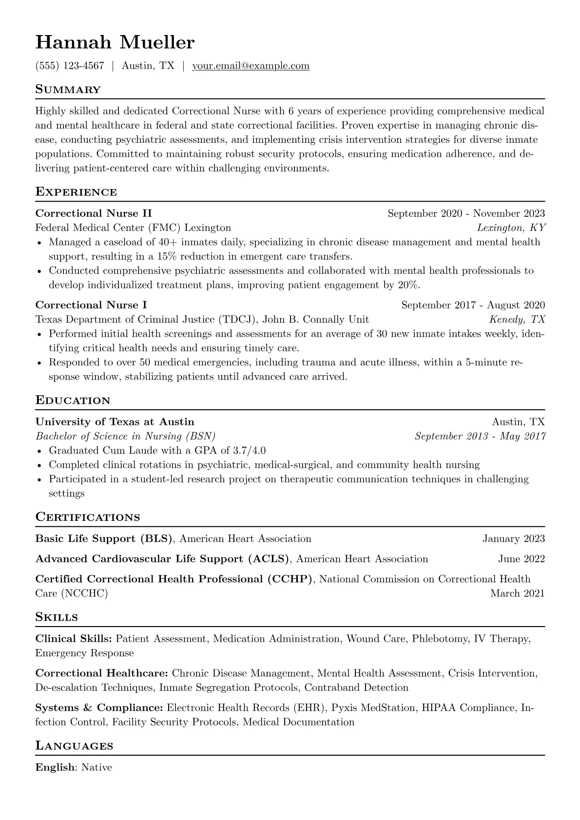 Correctional Nurse version - Page 1