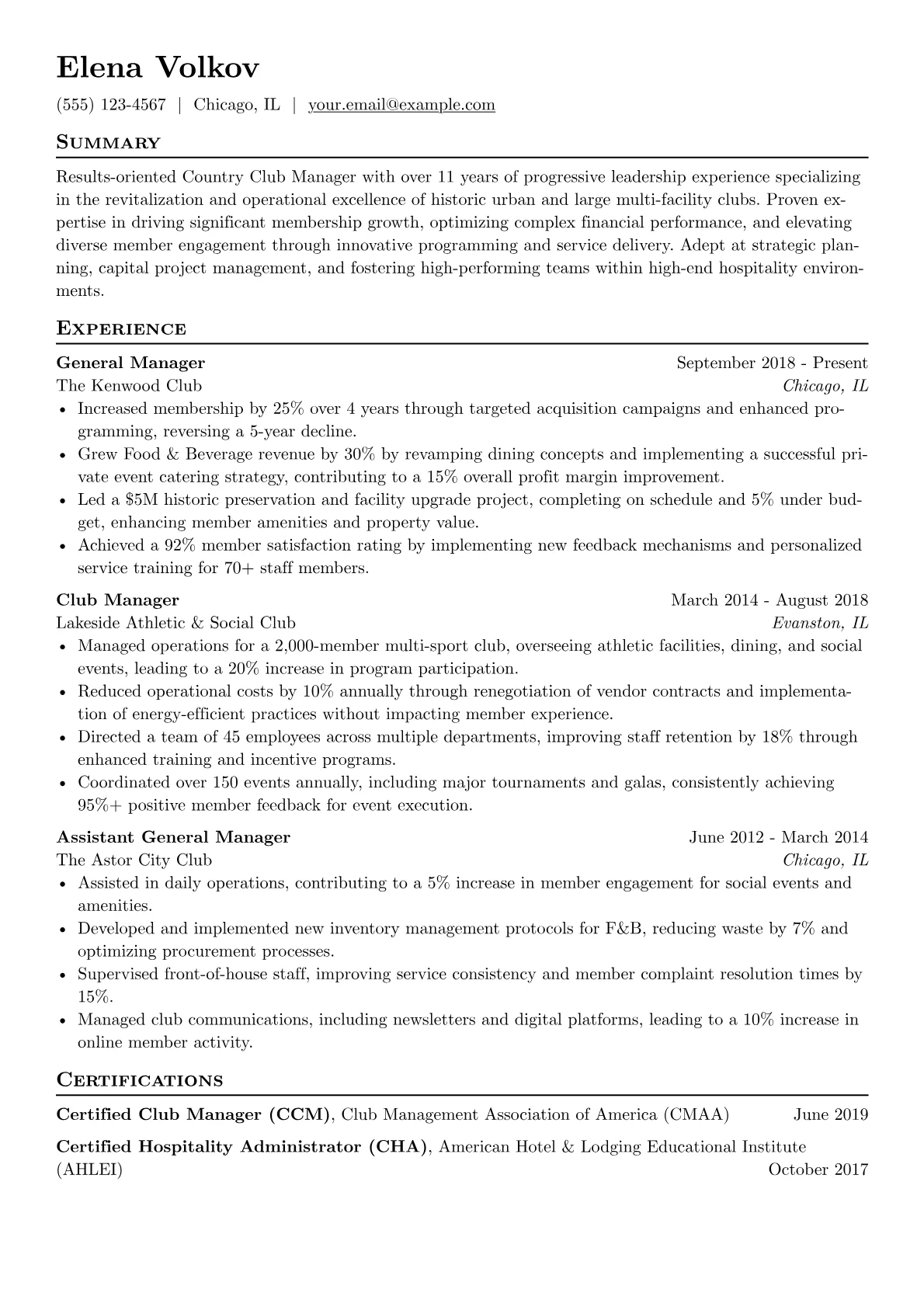 Country Club Manager version - Page 1