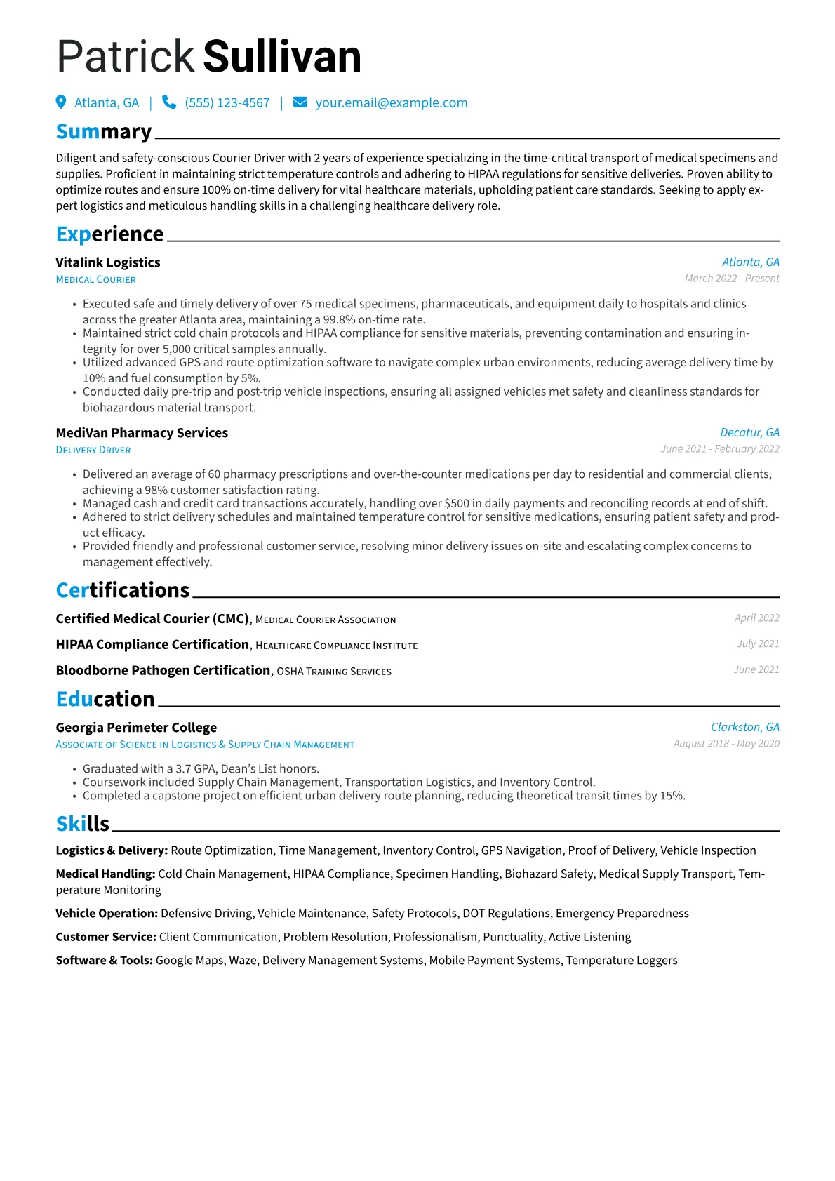 Medical Courier Driver version - Page 1