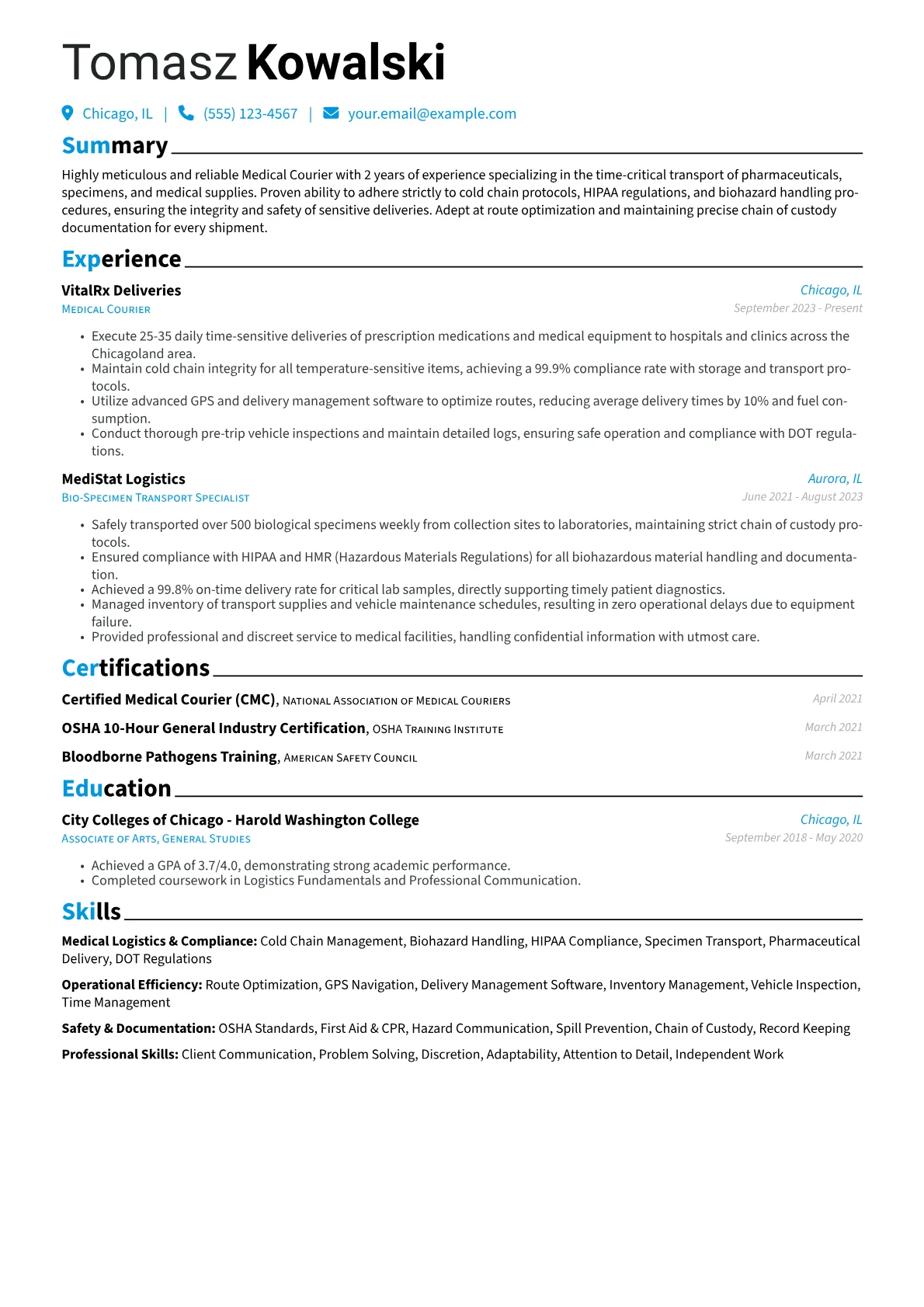 Medical Courier Specialist version - Page 1