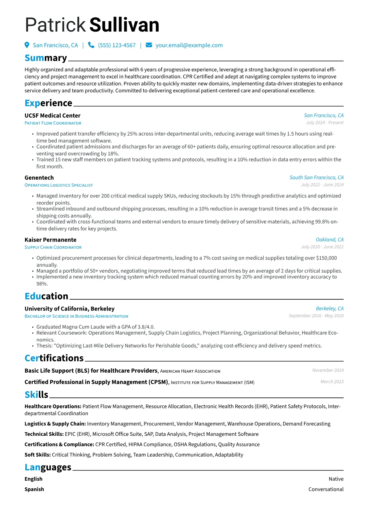 CPR Certified resume example, Career changer, page 1