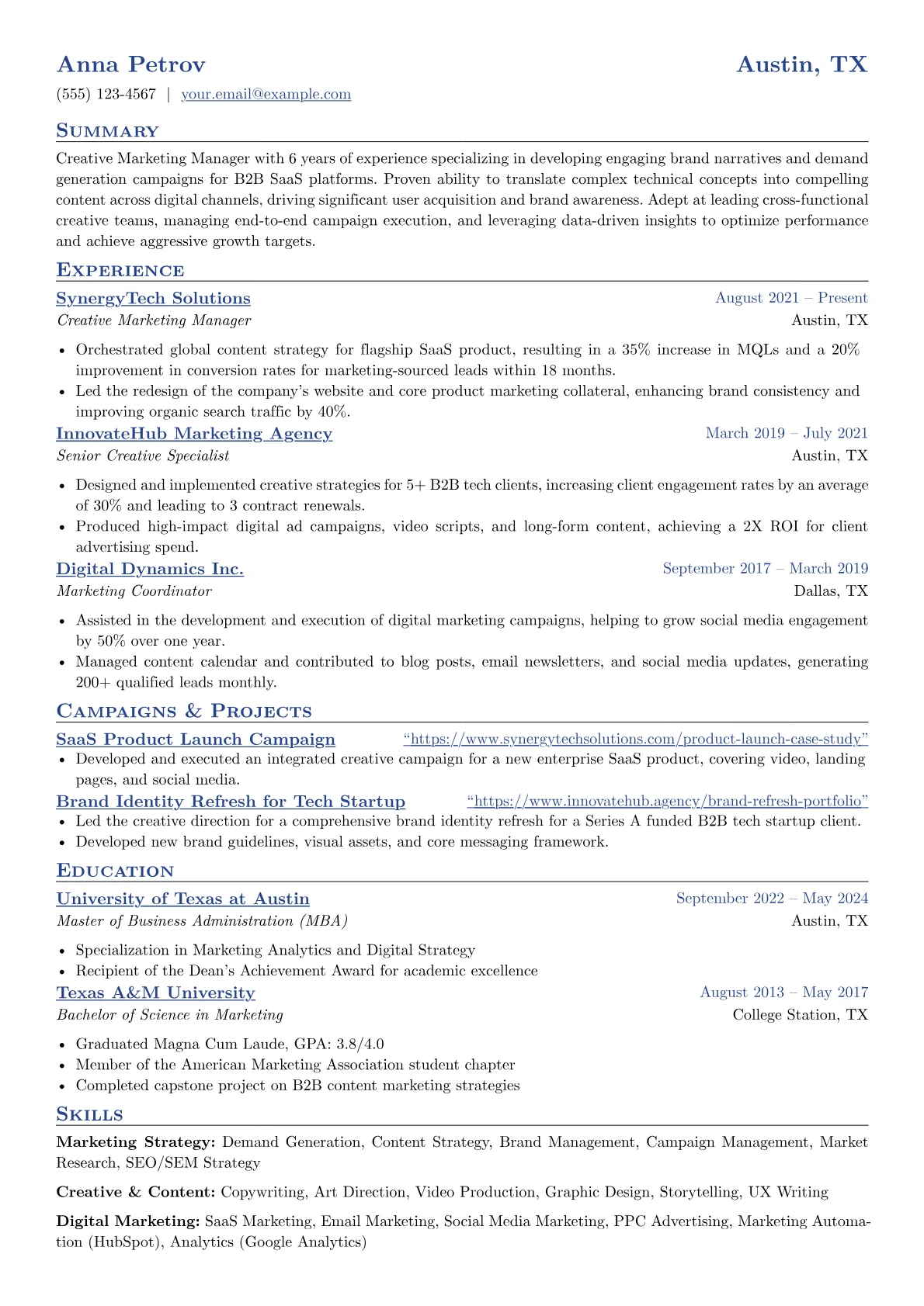 B2B SaaS Creative version - Page 1