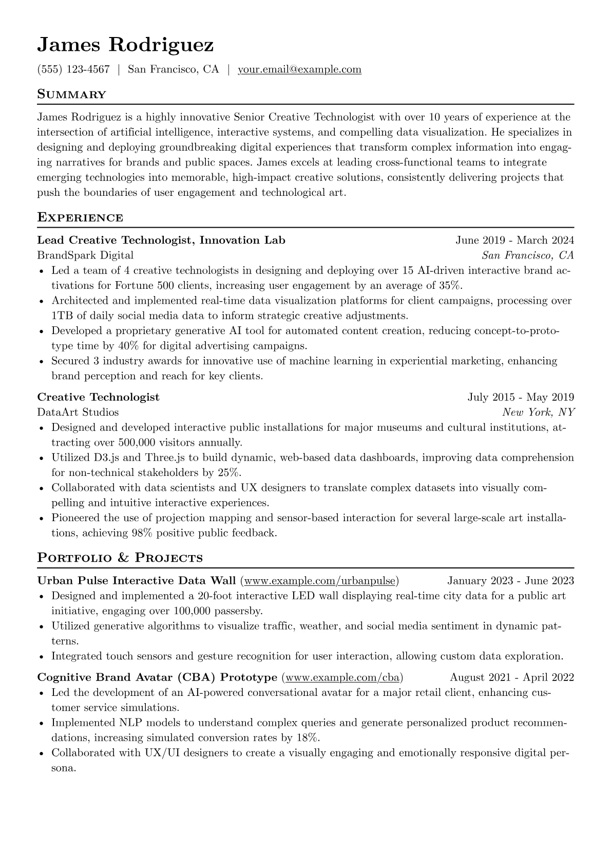 Creative Technologist version - Page 1