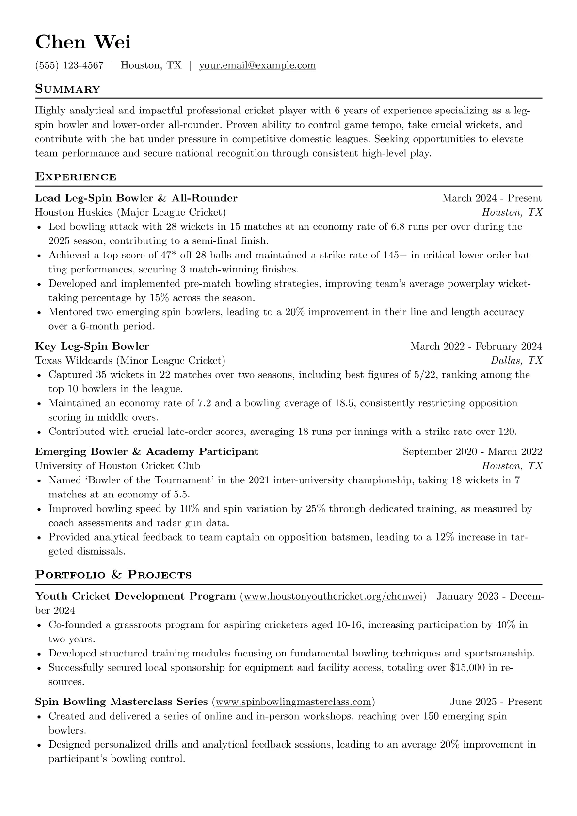 Cricket Player - Spin version - Page 1