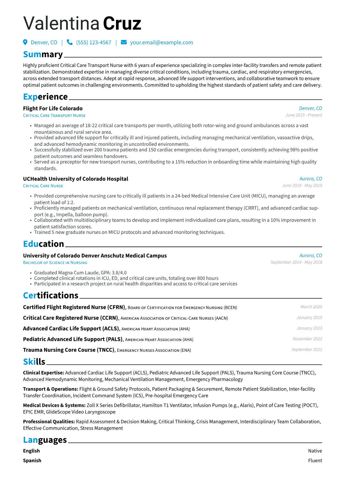 Critical Care version - Page 1