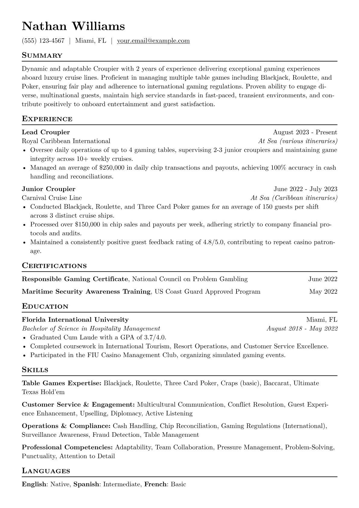 Cruise Ship Specialist version - Page 1