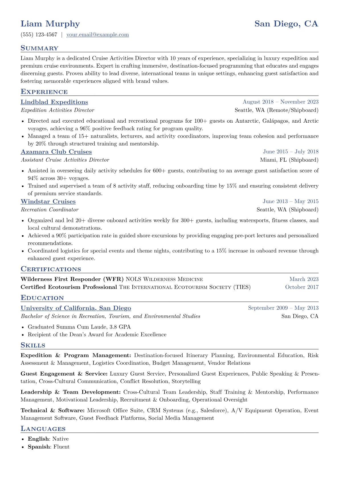 Cruise Activities version - Page 1