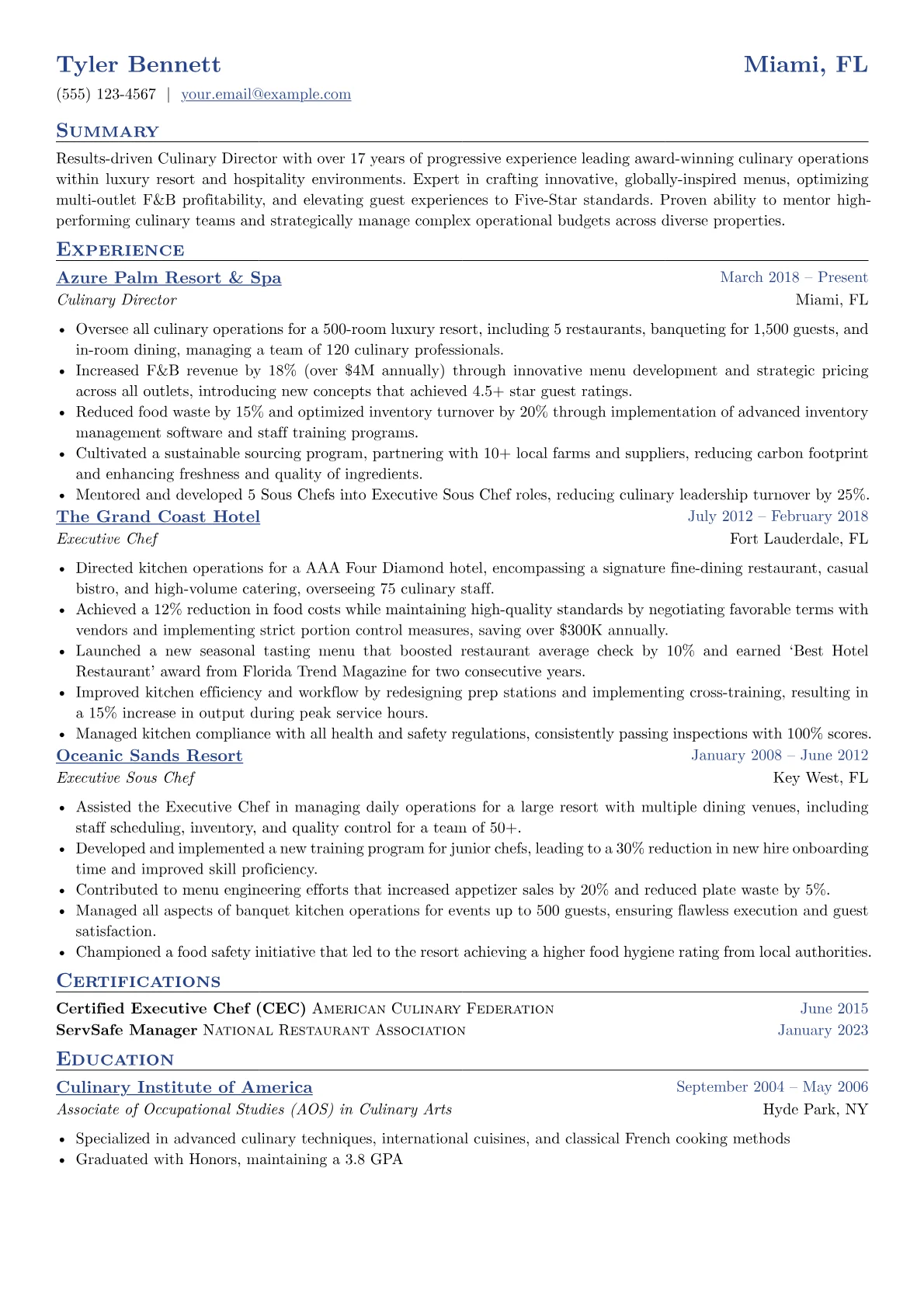 Culinary Arts & Innovation version - Page 1