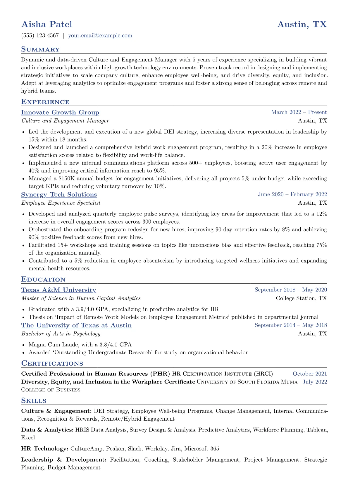 Culture and Engagement version - Page 1