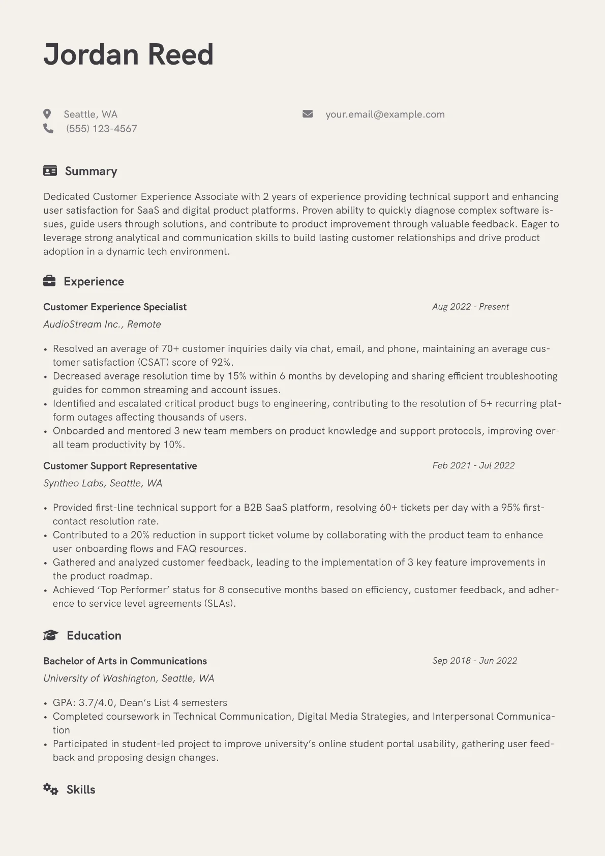 Customer Experience version - Page 1