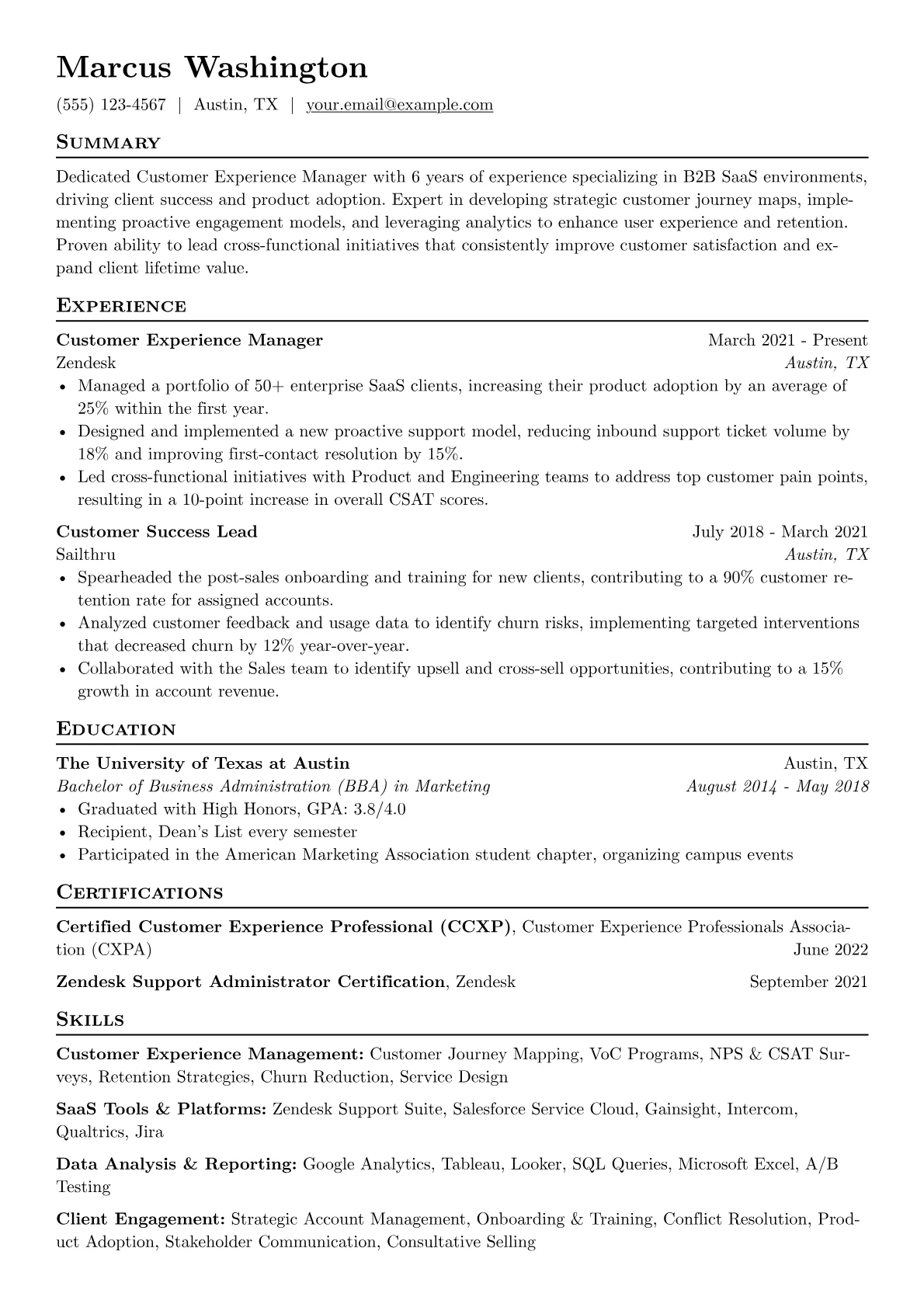 B2B SaaS CX Manager version - Page 1