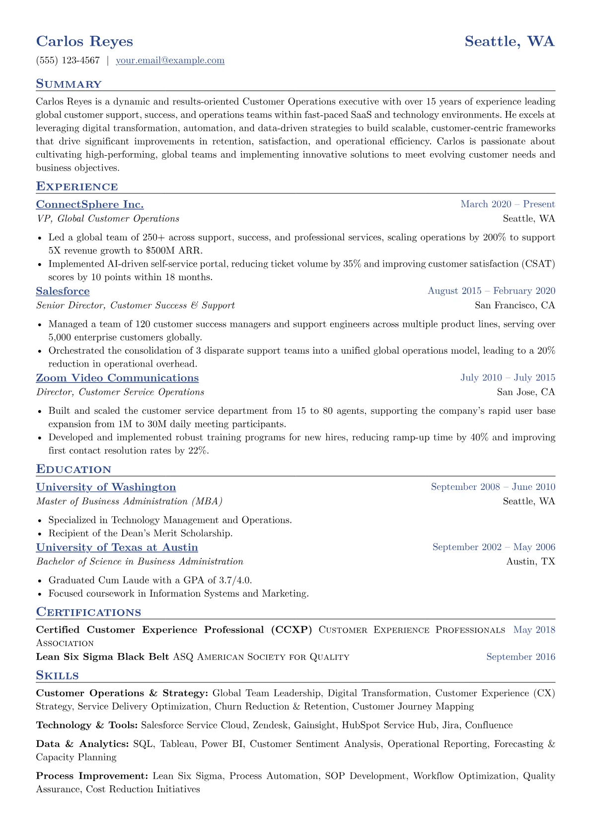 Customer Operations version - Page 1