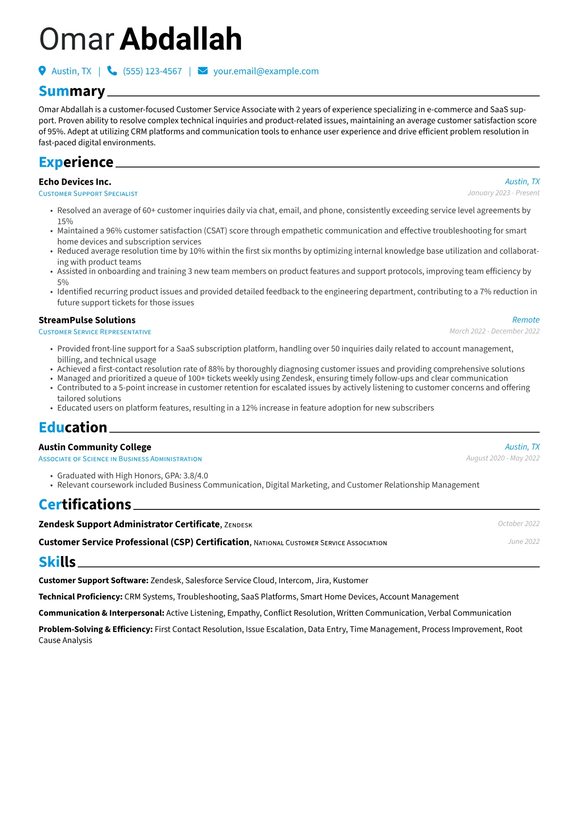 E-commerce & SaaS Support version - Page 1
