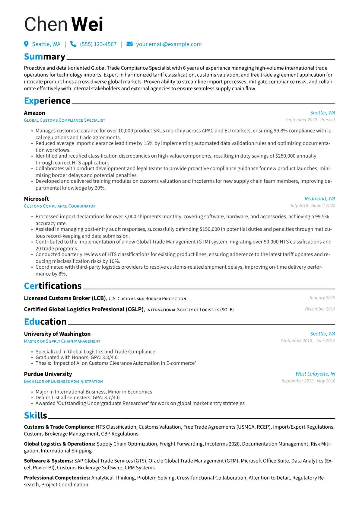 Customs Clearance version - Page 1