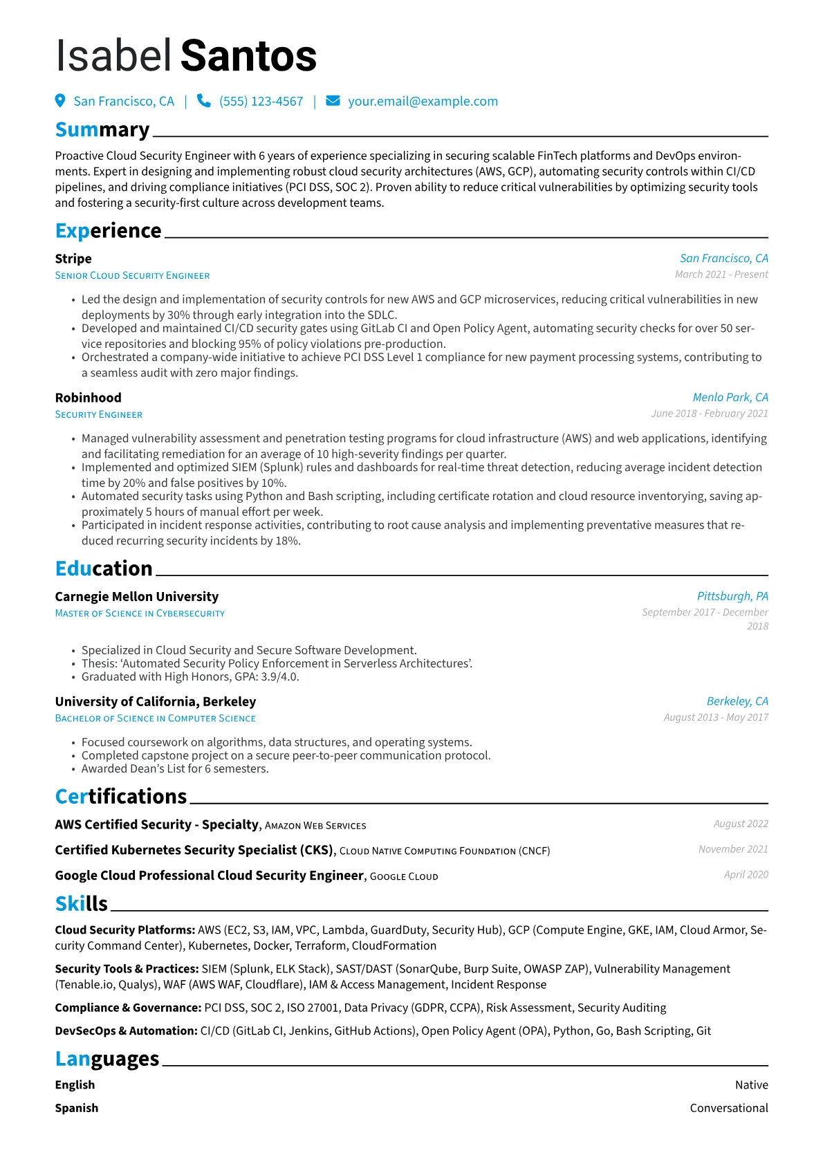 Cloud Security Engineer version - Page 1