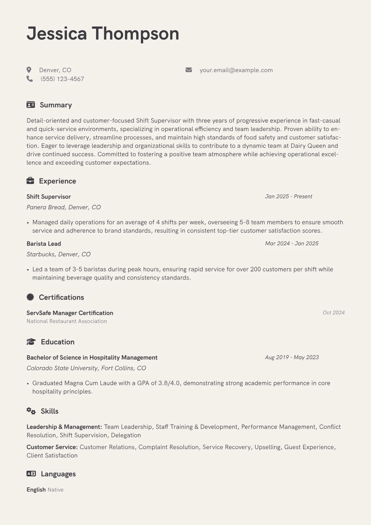 Assistant Manager version - Page 1