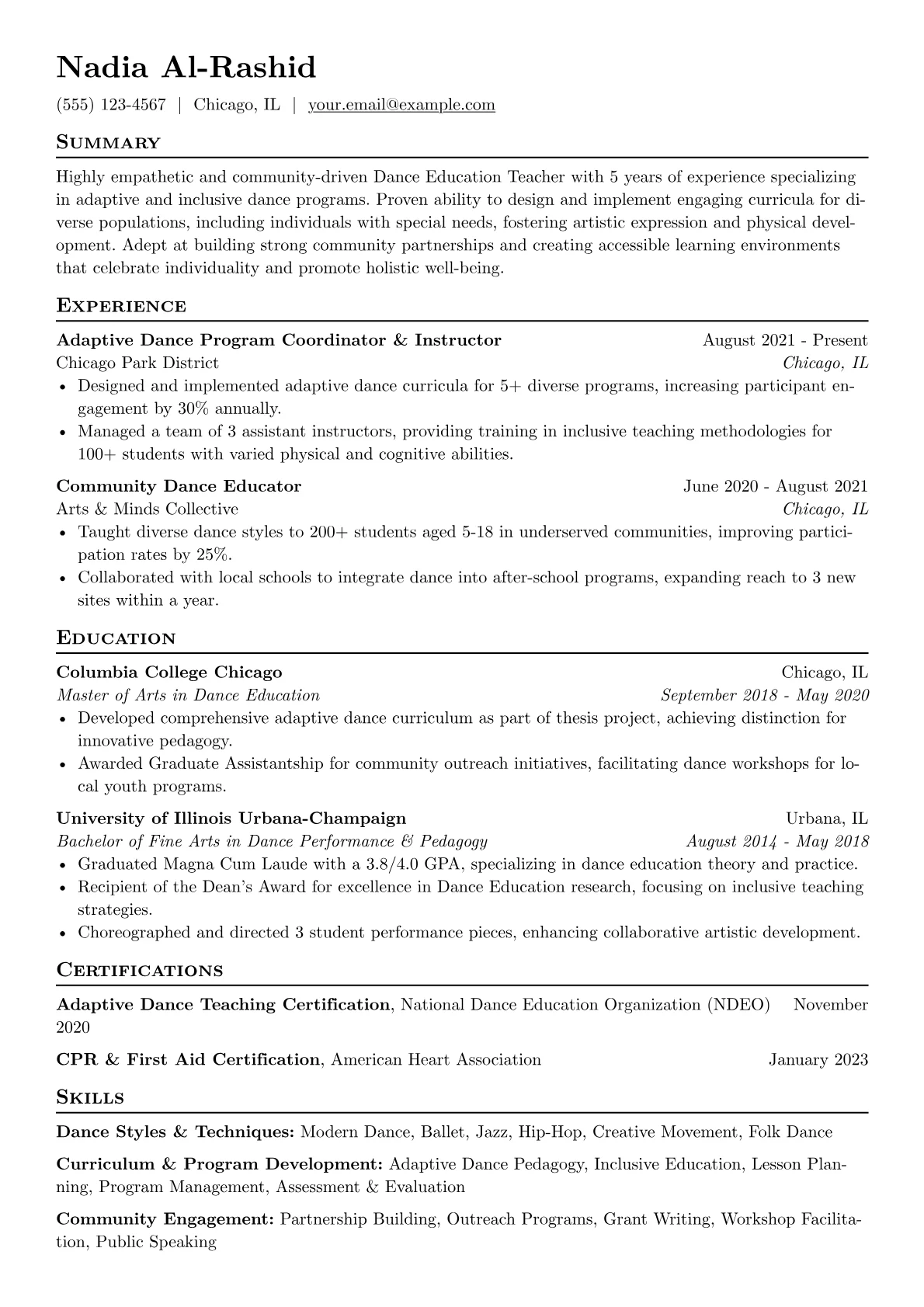 Dance Education version - Page 1