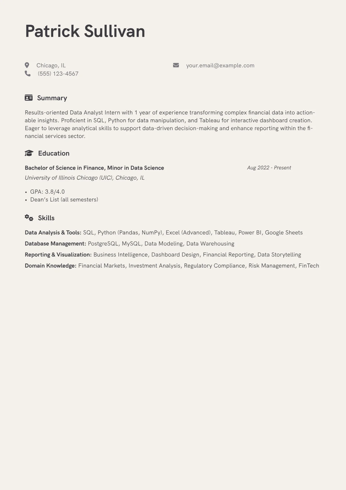 Financial Data Analyst version - Page 1