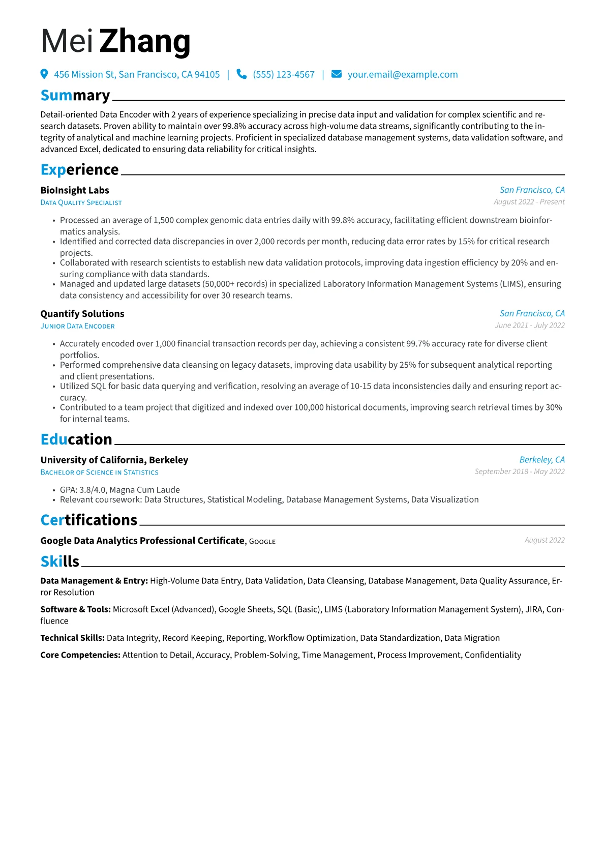 Data Encoder version - Page 1