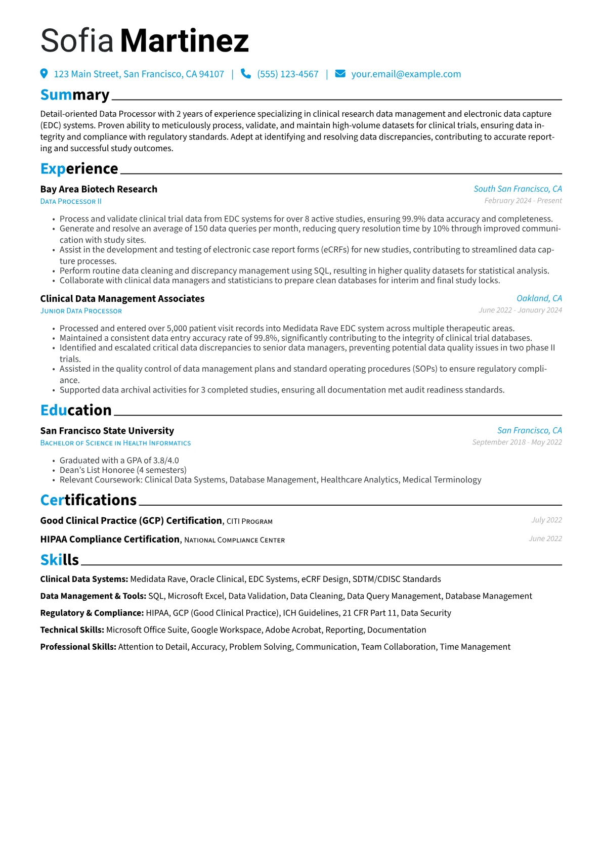 Clinical Research Data version - Page 1