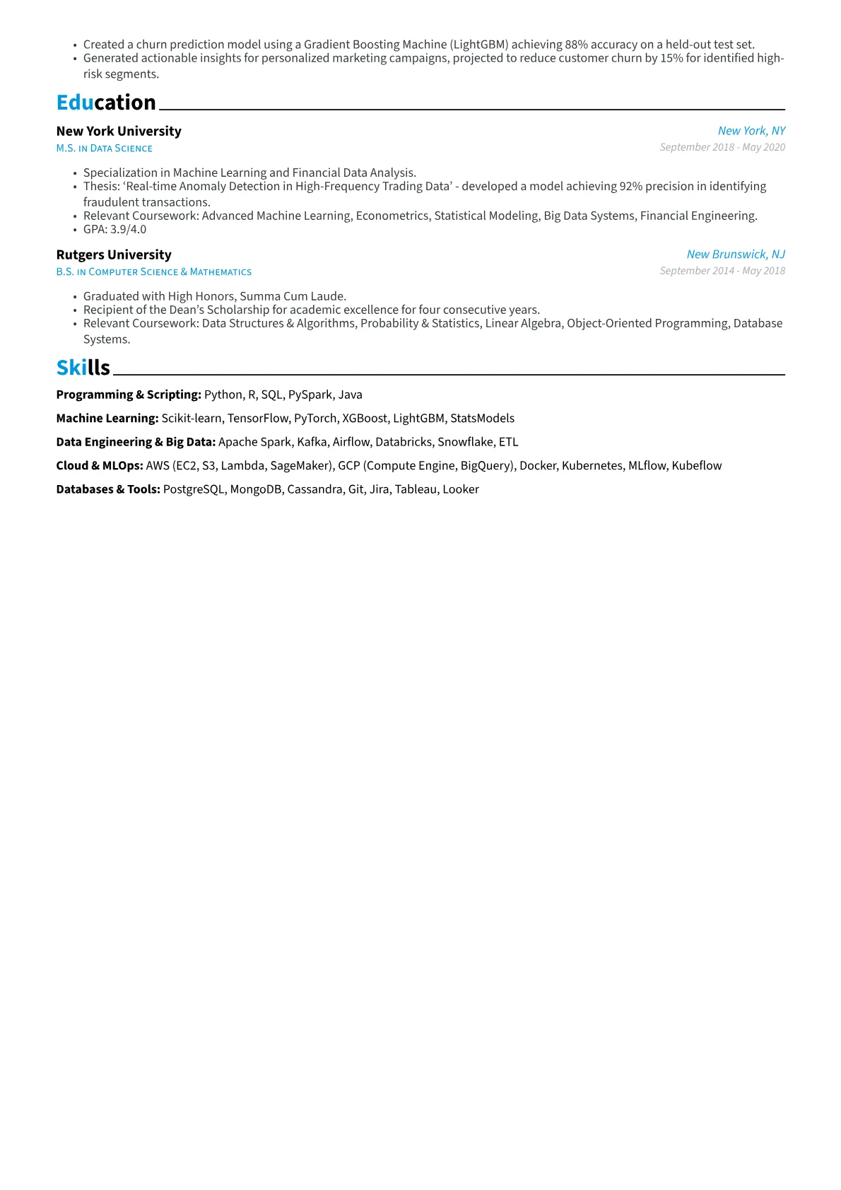 Data Science Engineer resume example, Data Science Engineer, page 2