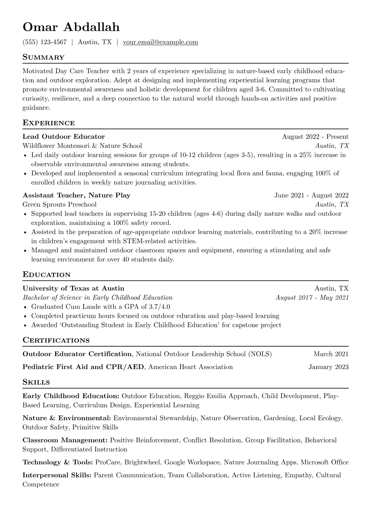 Nature-Based Day Care version - Page 1
