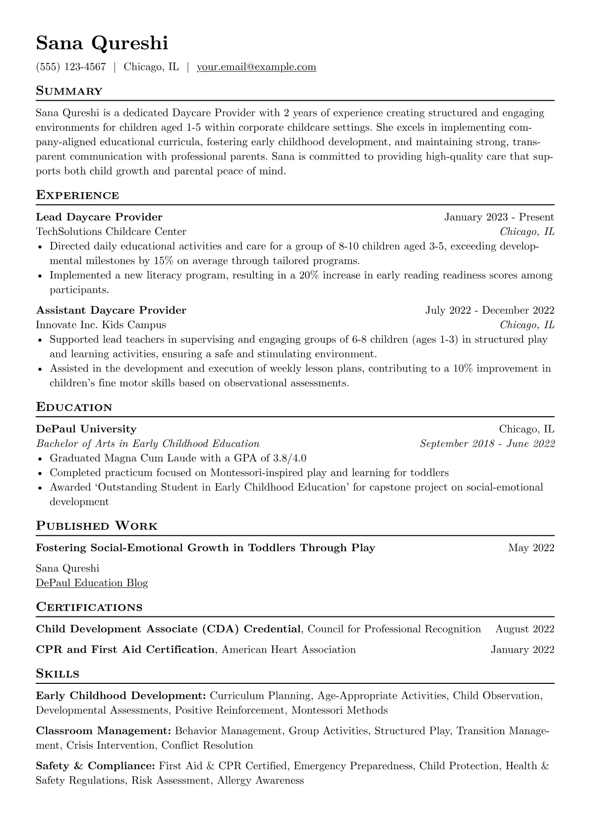 Daycare Provider version - Page 1