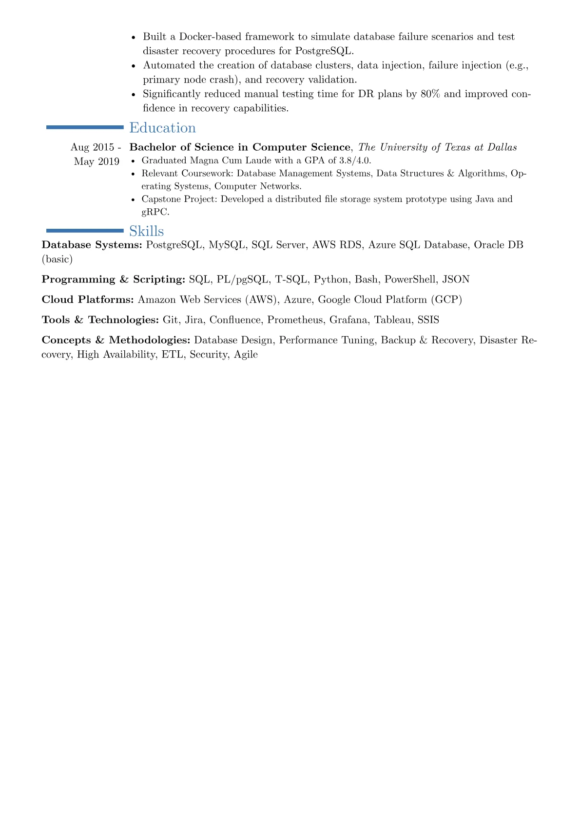 DBA resume example, Career changer, page 2
