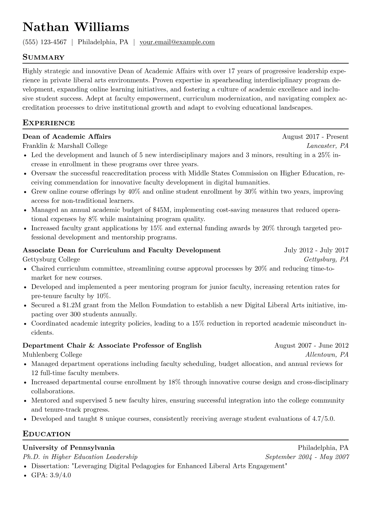 Dean of Academic Affairs version - Page 1