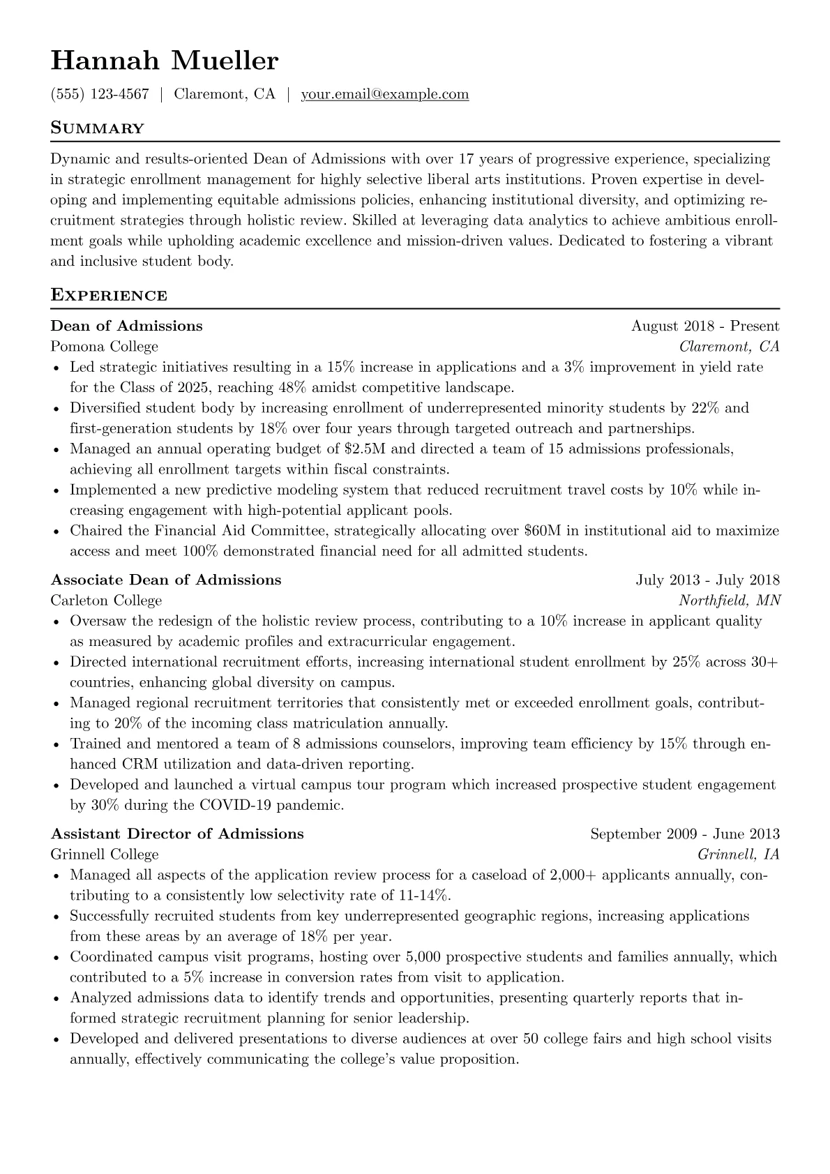 Dean of Admissions version - Page 1