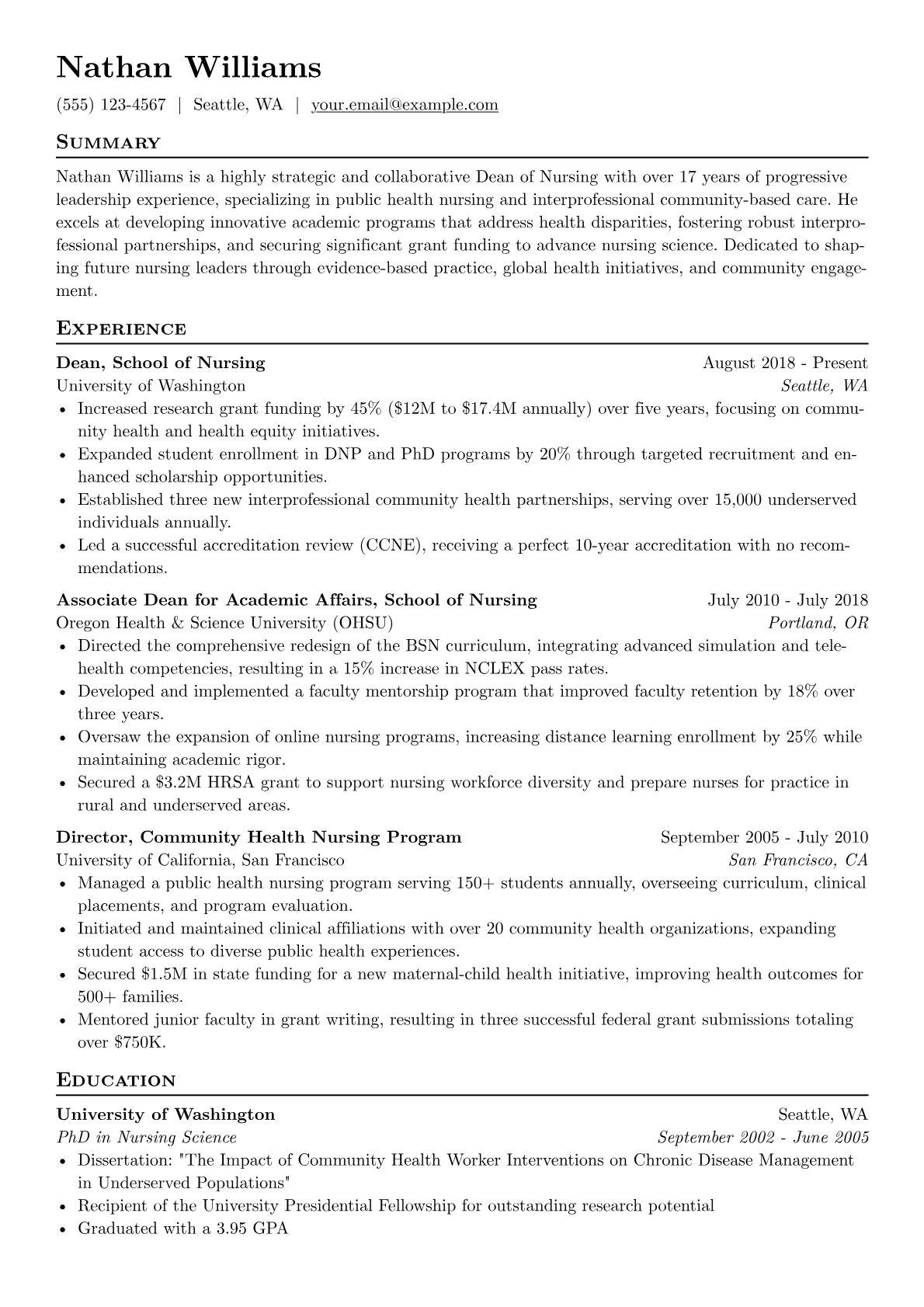 Dean of Nursing version - Page 1