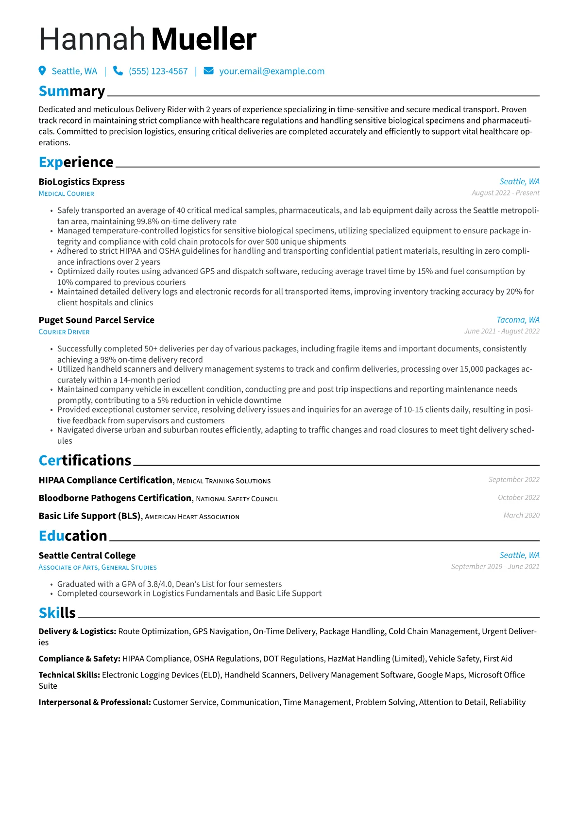 Medical Courier Specialist version - Page 1