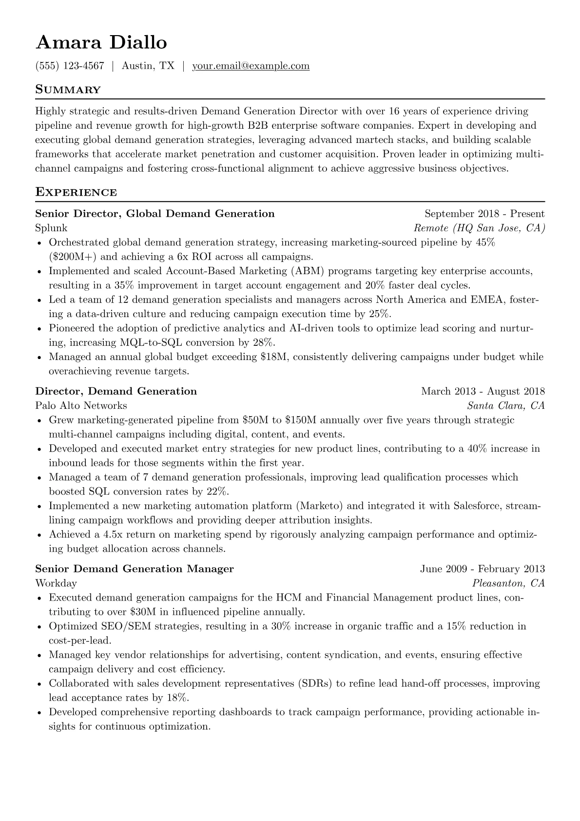 Demand Generation Strategy version - Page 1