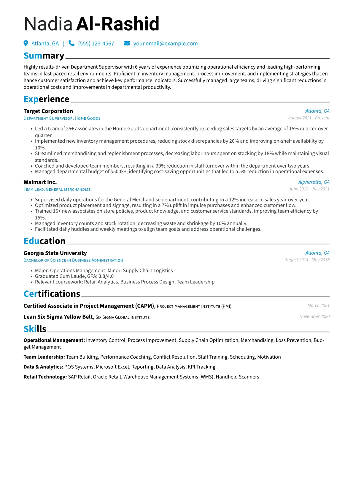 Retail Operations version - Page 1