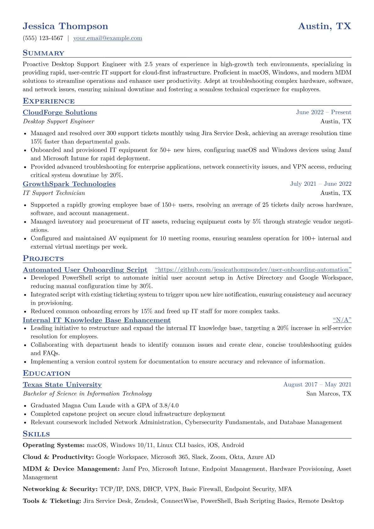 Desktop Support version - Page 1