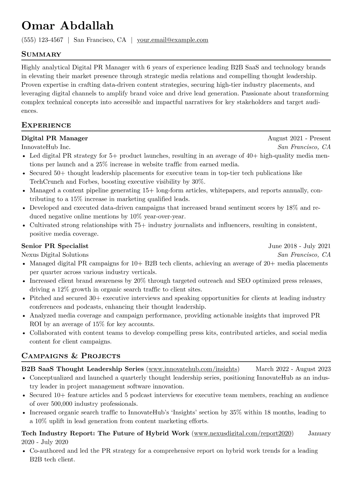 Digital PR Manager version - Page 1