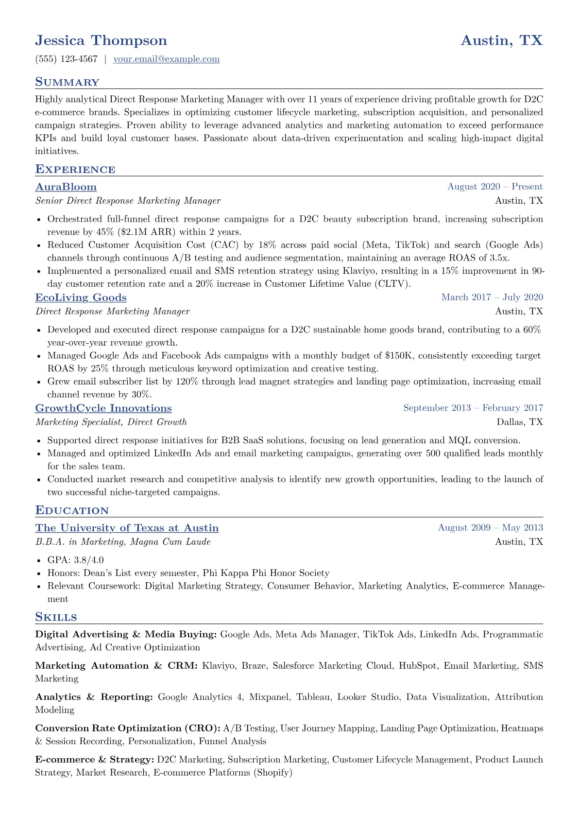 Direct Response version - Page 1