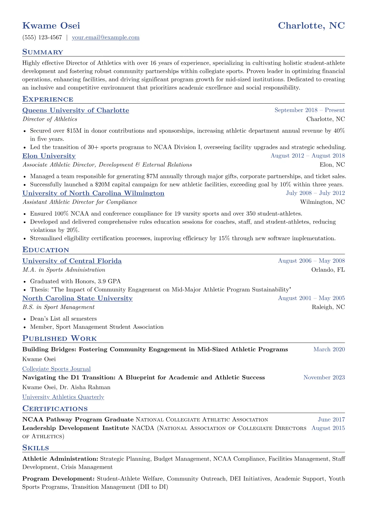 Executive Resume version - Page 1