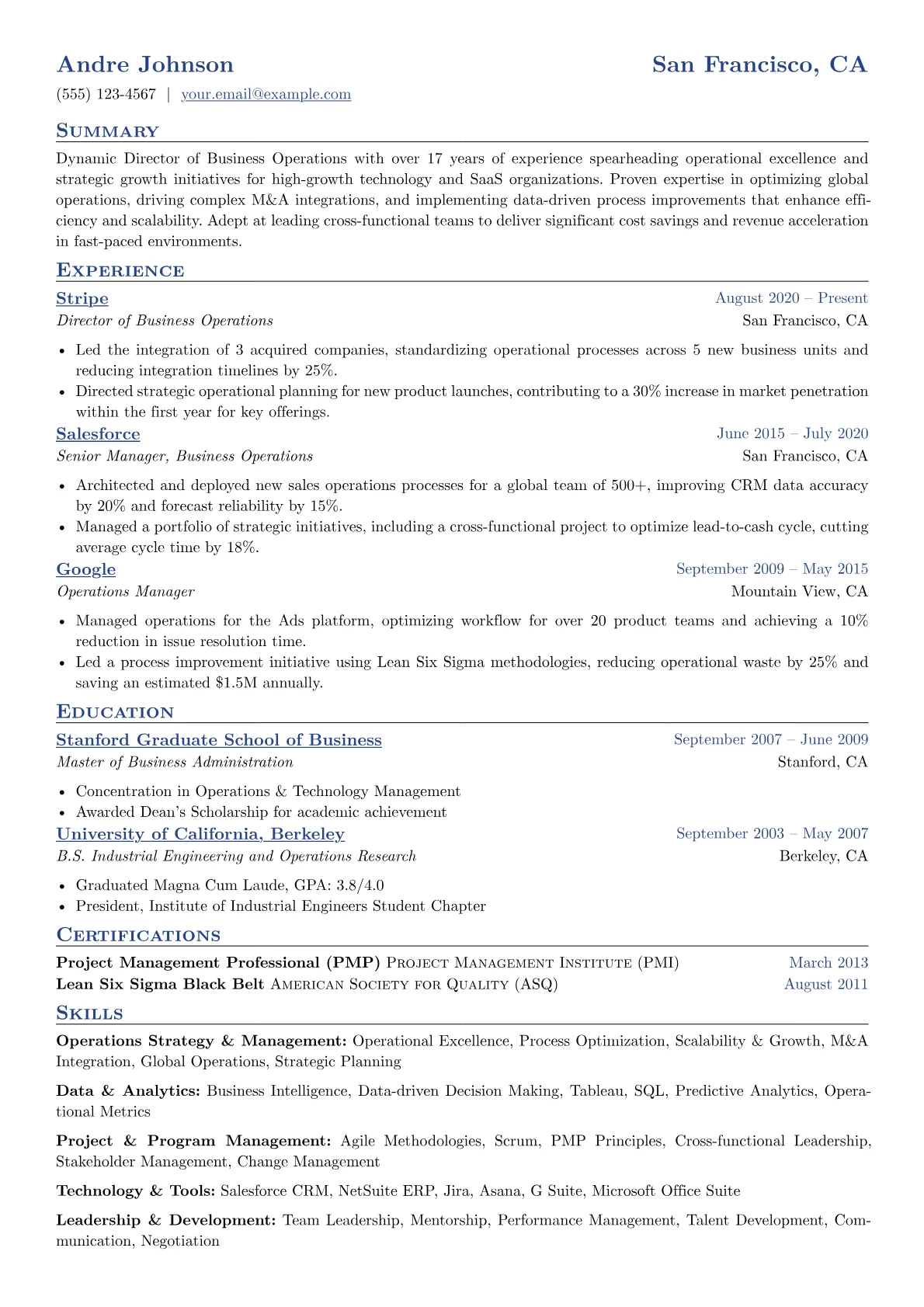 Director of Business version - Page 1