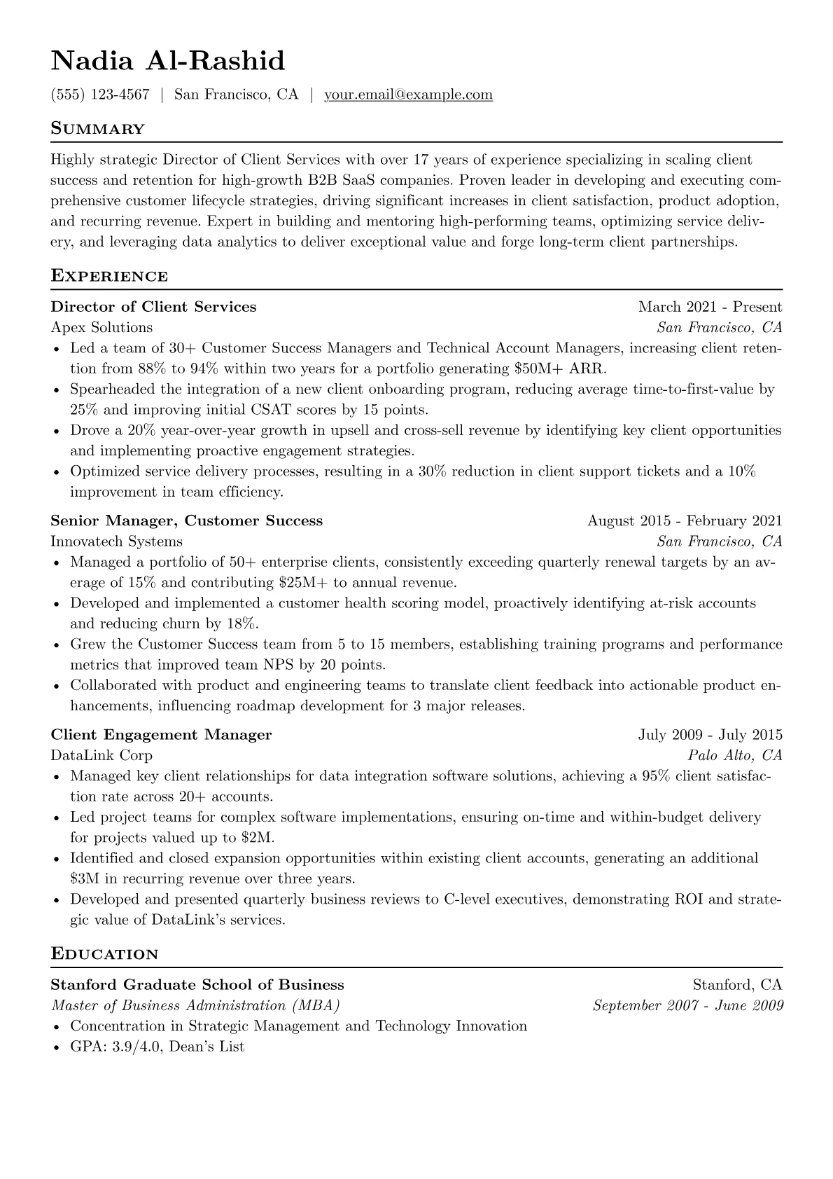 SaaS Client Success version - Page 1