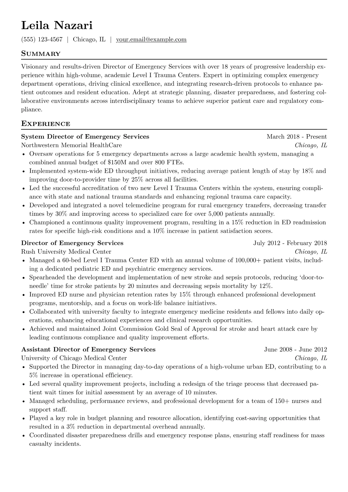 Academic Trauma Center version - Page 1
