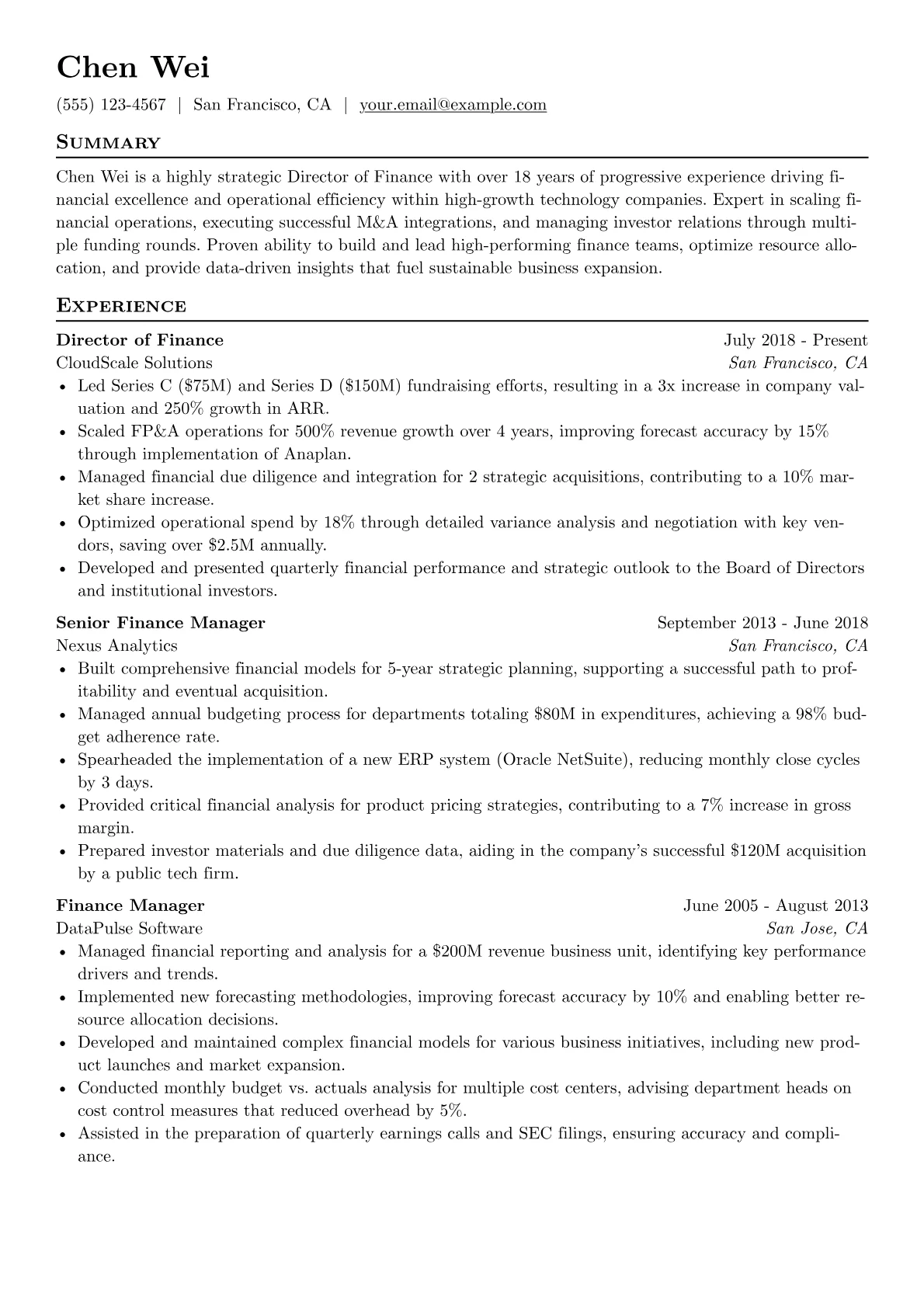 Director of Finance version - Page 1