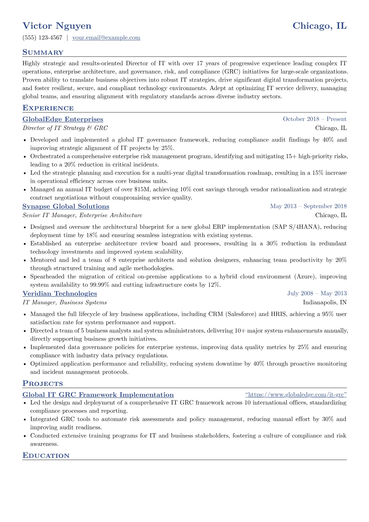 IT Strategy & GRC version - Page 1