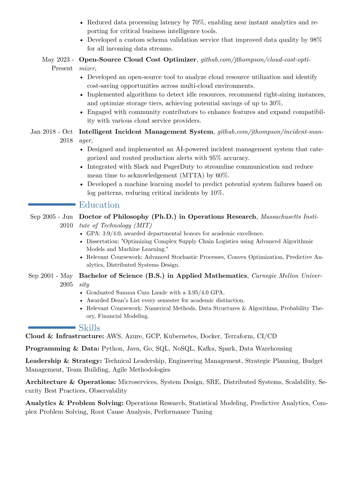 Director of Technology resume example, Career changer, page 2